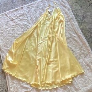 Yellow silk maxi dress